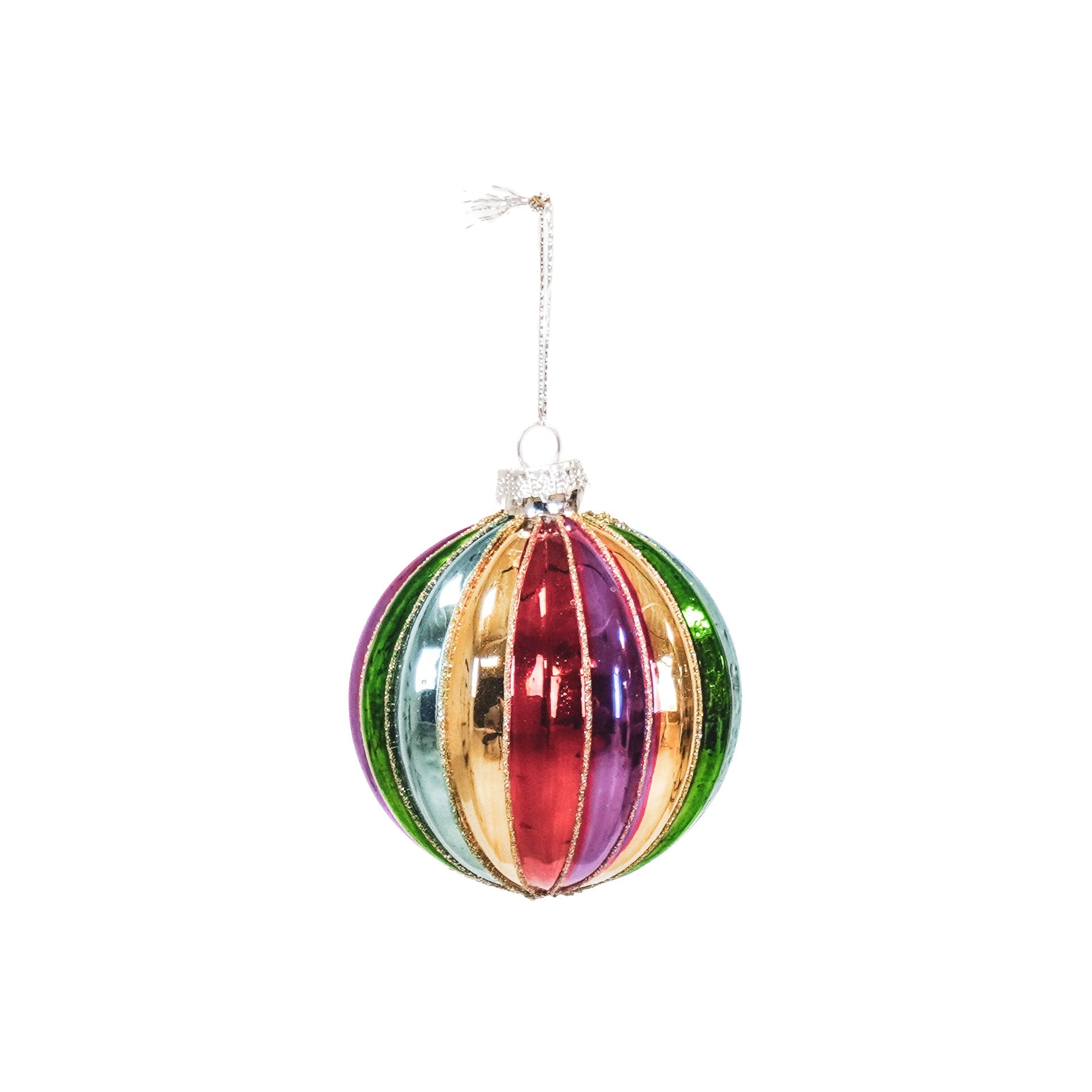 HOUSEVITAMIN KERSTBAL GLAS MULTICOLOR 8 CM