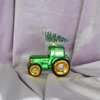 HOUSEVITAMIN KERSTHANGER TRACTOR GLAS GROEN 10 CM