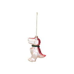 HOUSEVITAMIN KERSTHANGER DINO GLAS ROZE 12,5 CM