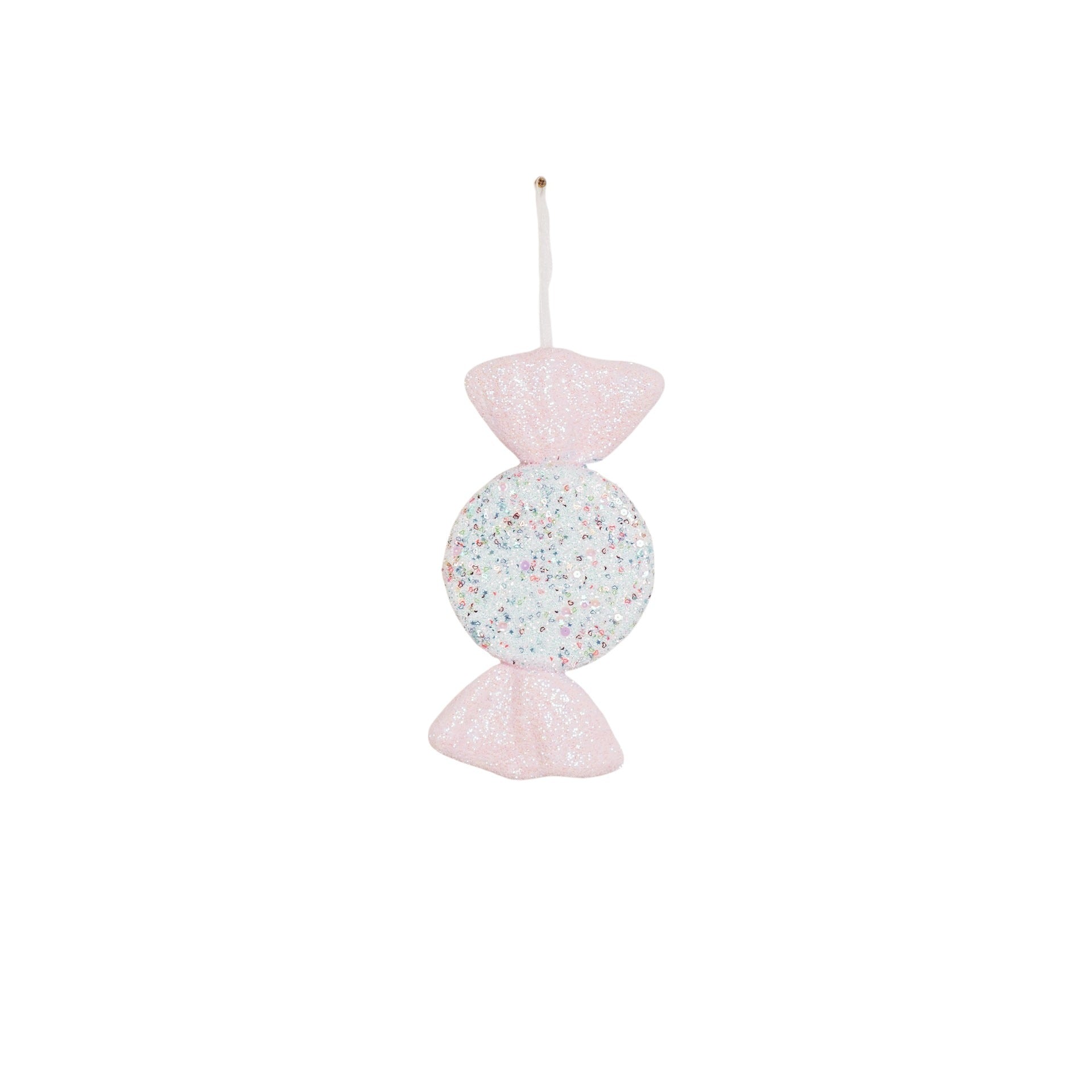 HOUSEVITAMIN KERSTHANGER CANDY ROND FOAM ROZE/GLITTER 28 CM