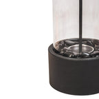 HOUSEVITAMIN TABLE BURNER ROUND METAL/GLASS BLACK 18X18X26,5CM