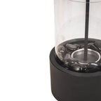 HOUSEVITAMIN TABLE BURNER ROUND METAL/GLASS BLACK 21X21X28 CM