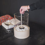 HOUSEVITAMIN TABLE BURNER ROUND SAND 21X21X28CM