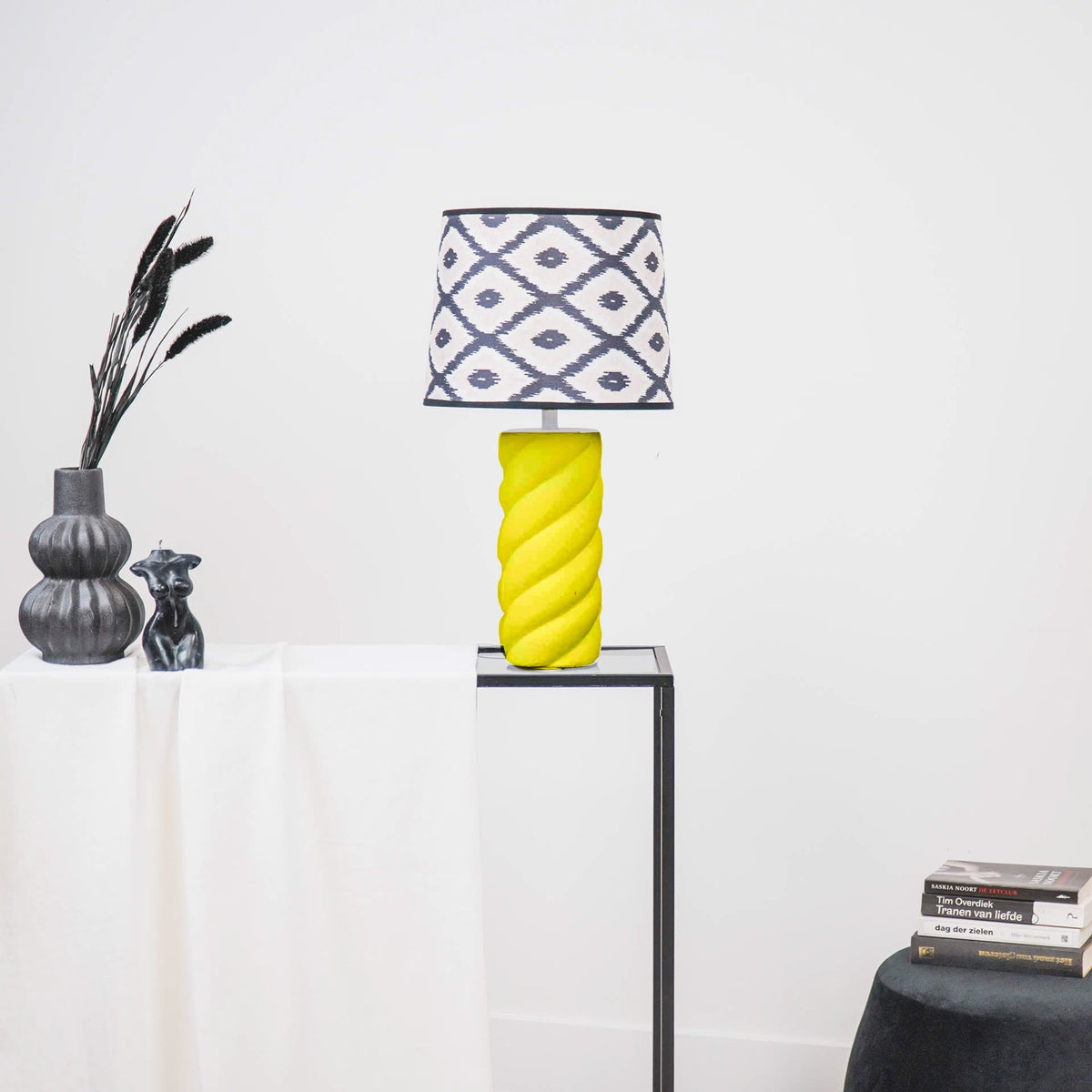 HOUSEVITAMIN TAFELLAMP KERAMIEK NEON GEEL E27 28 CM