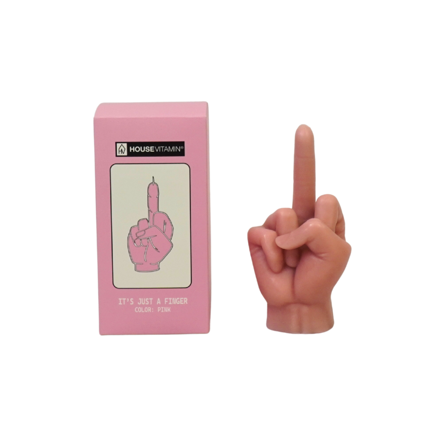 HOUSEVITAMIN FIGUURKAARS MIDDELVINGER WAS ROZE 17 CM – 310 GRAM