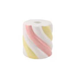 HOUSEVITAMIN KANDELAAR MARSHMALLOW DOLOMIET GEEL/ROZE/WIT 9 CM
