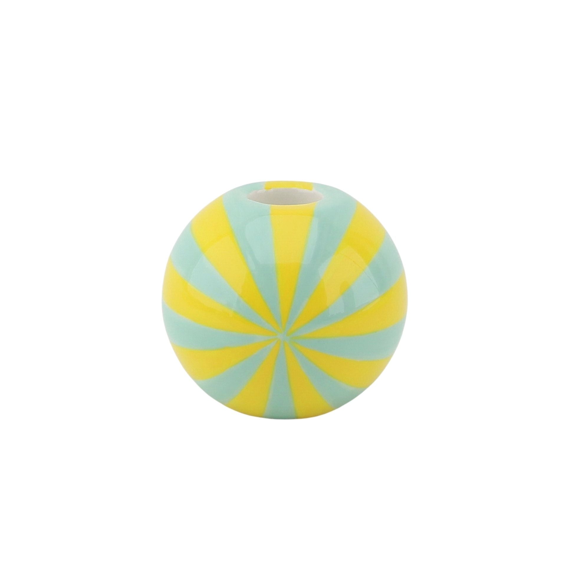 HOUSEVITAMIN KANDELAAR SWIRL DOLOMIET GEEL/MINT 10 CM