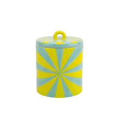 HOUSEVITAMIN DECORATIEVE POT SWIRL DOLOMIET GEEL/MINT 14,5 CM
