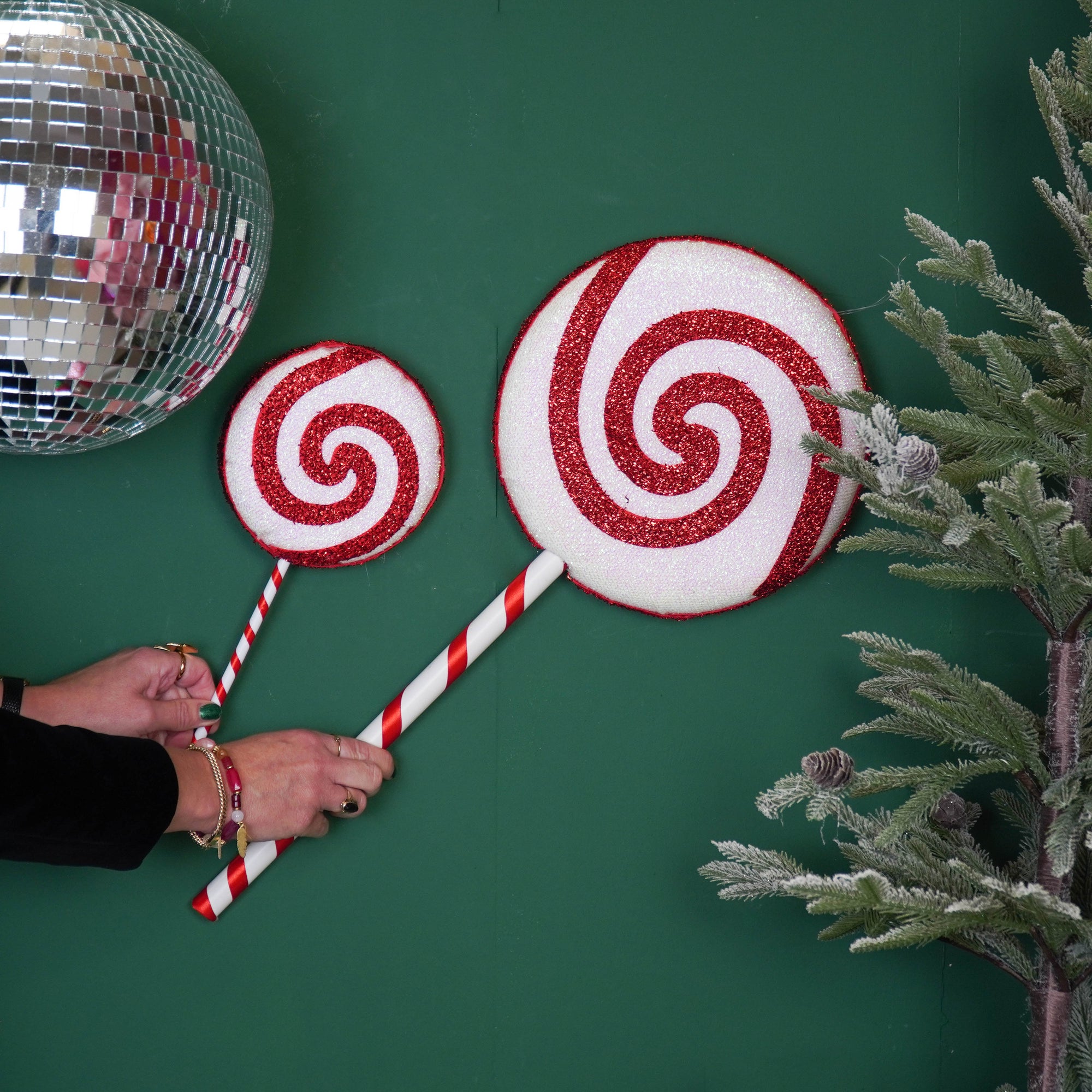 HOUSEVITAMIN DECORATIEVE LOLLY FOAM WIT/ROOD 35 CM