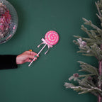 HOUSEVITAMIN DECORATIEVE LOLLY FOAM ROZE/GEEL 29 CM