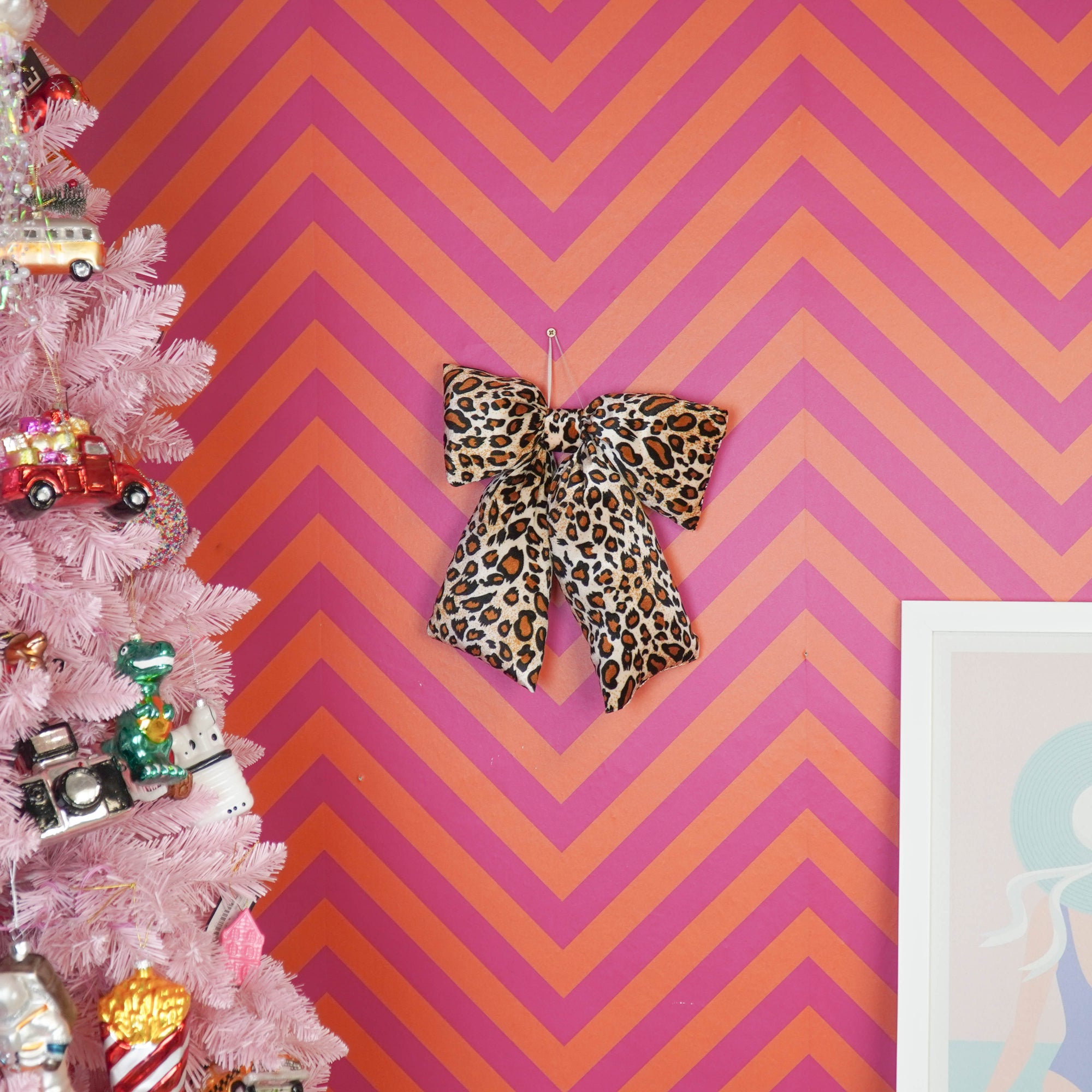 HOUSEVITAMIN DECORATIEVE KERSTSTRIK STOF PANTER 40 CM