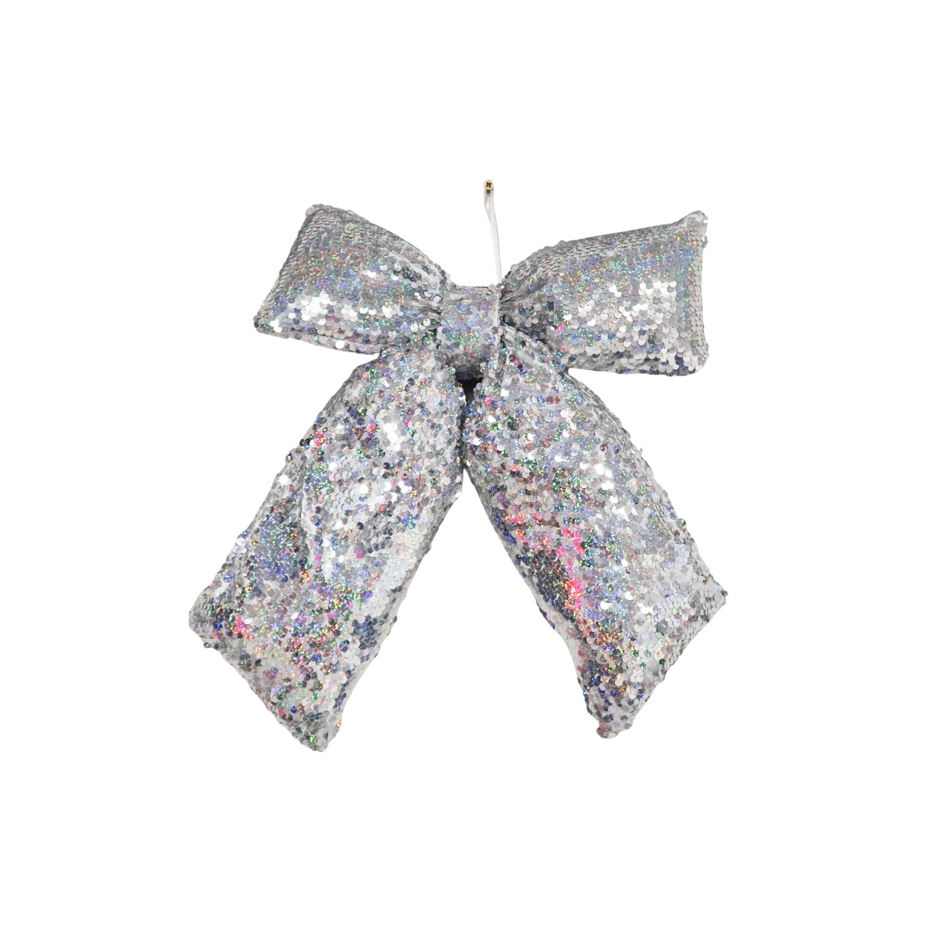 HOUSEVITAMIN DECORATIEVE KERSTSTRIK PAILLETTEN STOF ZILVER 32 X 40 CM