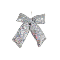 HOUSEVITAMIN DECORATIEVE KERSTSTRIK PAILLETTEN STOF ZILVER 32 X 40 CM