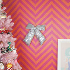 HOUSEVITAMIN DECORATIEVE KERSTSTRIK PAILLETTEN STOF ZILVER 32 X 40 CM