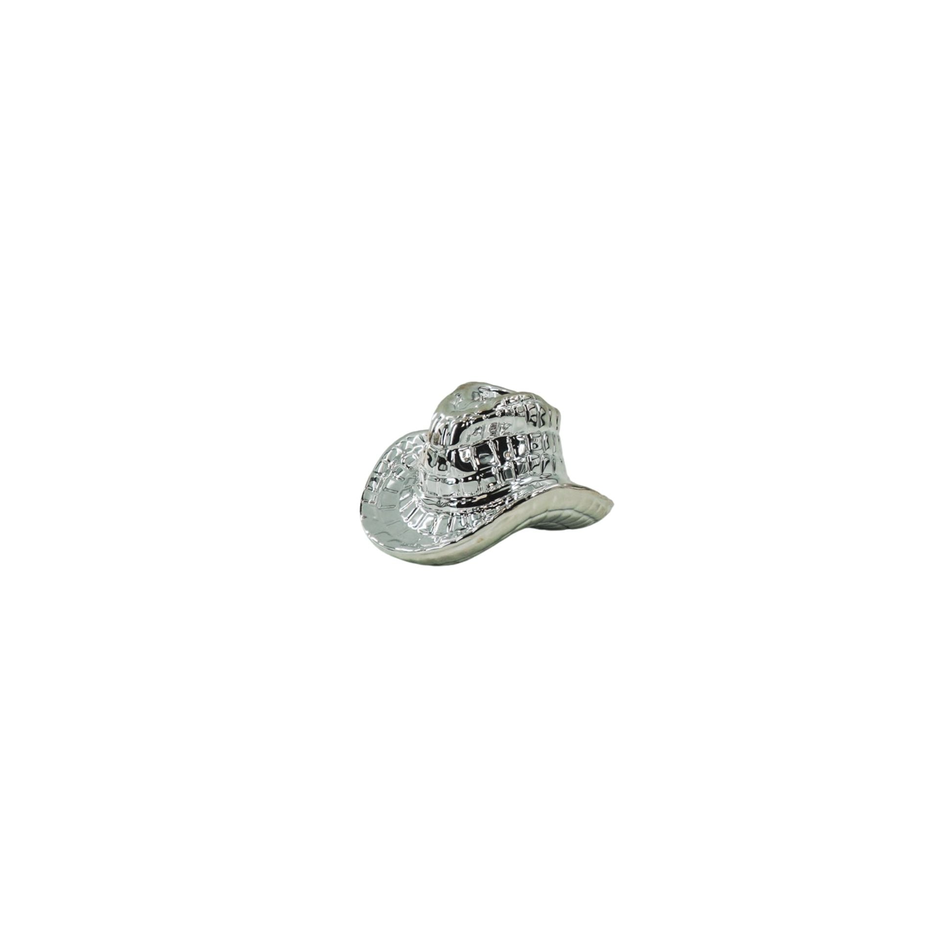 HOUSEVITAMIN KANDELAAR COWBOY HAT KERAMIEK ZILVER 13,5 CM