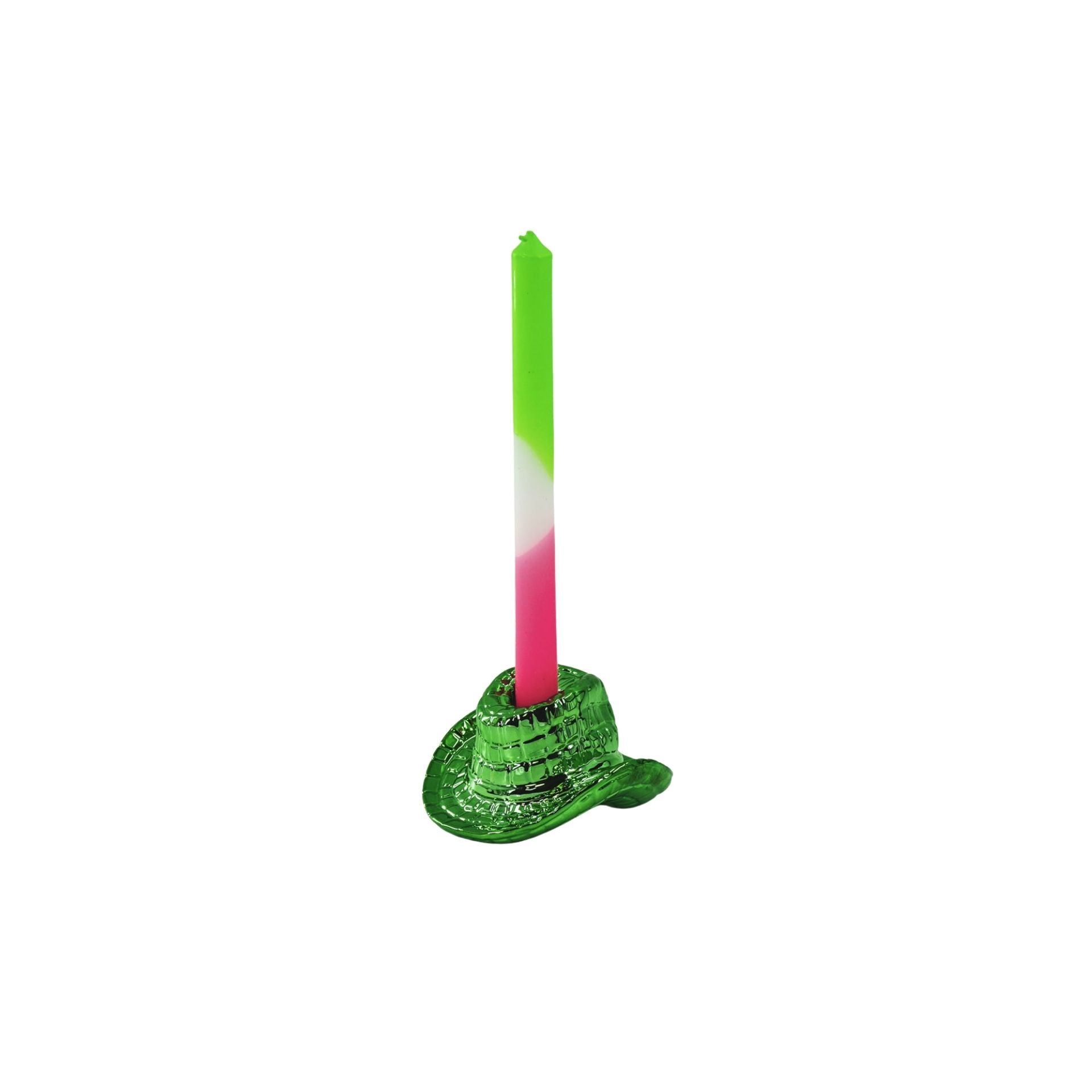 HOUSEVITAMIN KANDELAAR COWBOYHOED KERAMIEK GROEN 13,5 CM