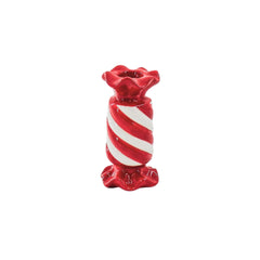 HOUSEVITAMIN KANDELAAR TOFFEE CANDY KERAMIEK ROOD/WIT 13 CM