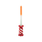 HOUSEVITAMIN KANDELAAR TOFFEE CANDY KERAMIEK ROOD/WIT 13 CM