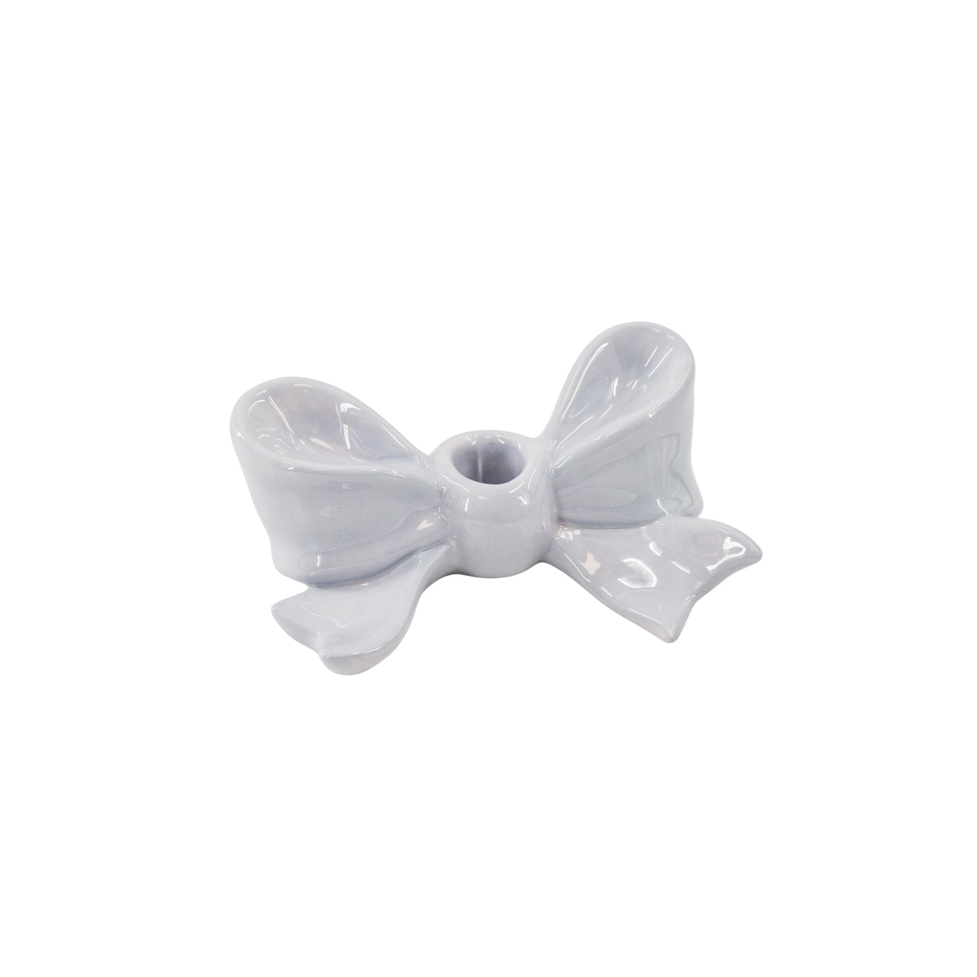 HOUSEVITAMIN KANDELAAR BOW KERAMIEK LILA 18 CM