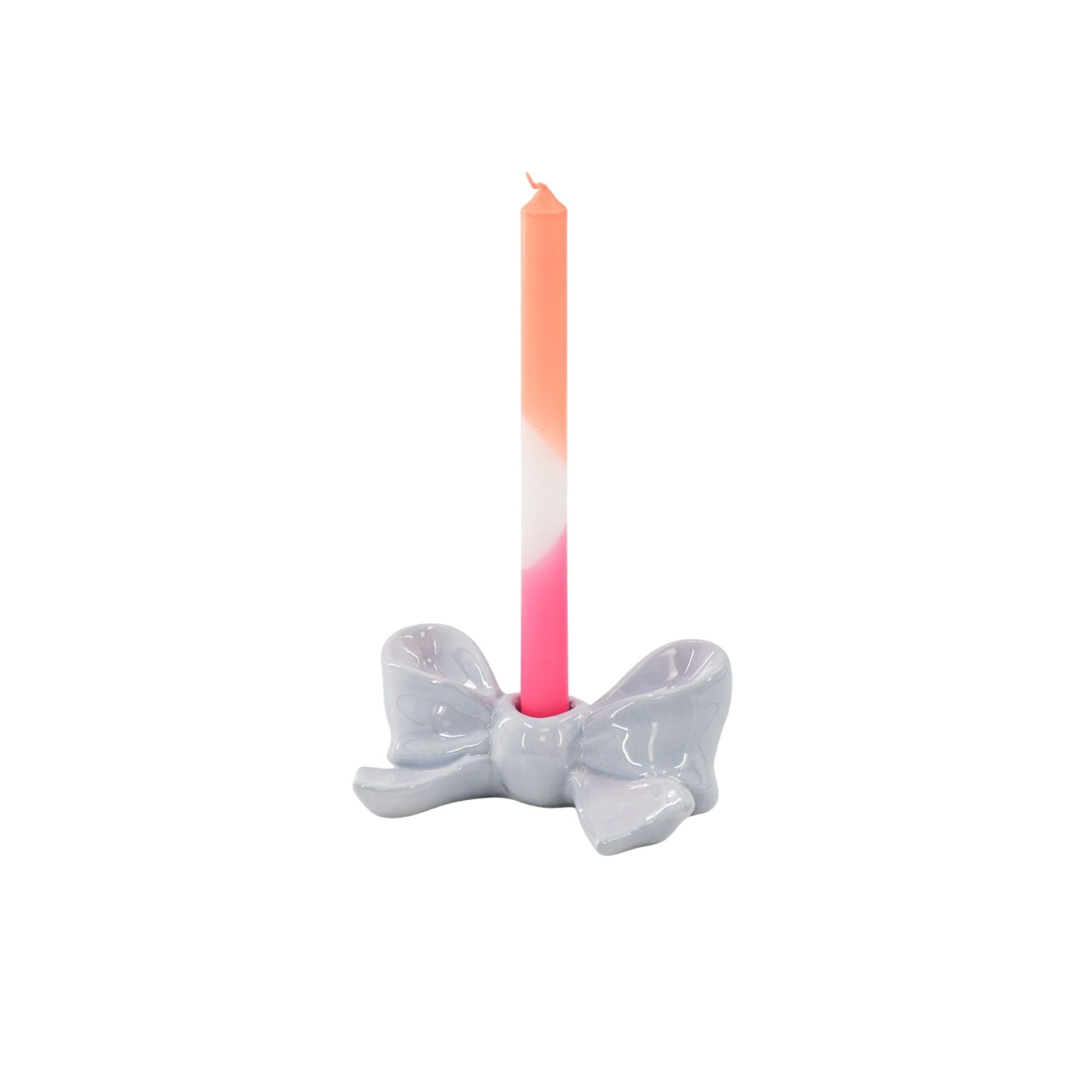 HOUSEVITAMIN KANDELAAR BOW KERAMIEK LILA 18 CM