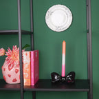 HOUSEVITAMIN KANDELAAR BOW KERAMIEK ZWART 18 CM
