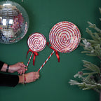 HOUSEVITAMIN DECORATIEVE LOLLY FOAM ROOD/WIT 63 CM