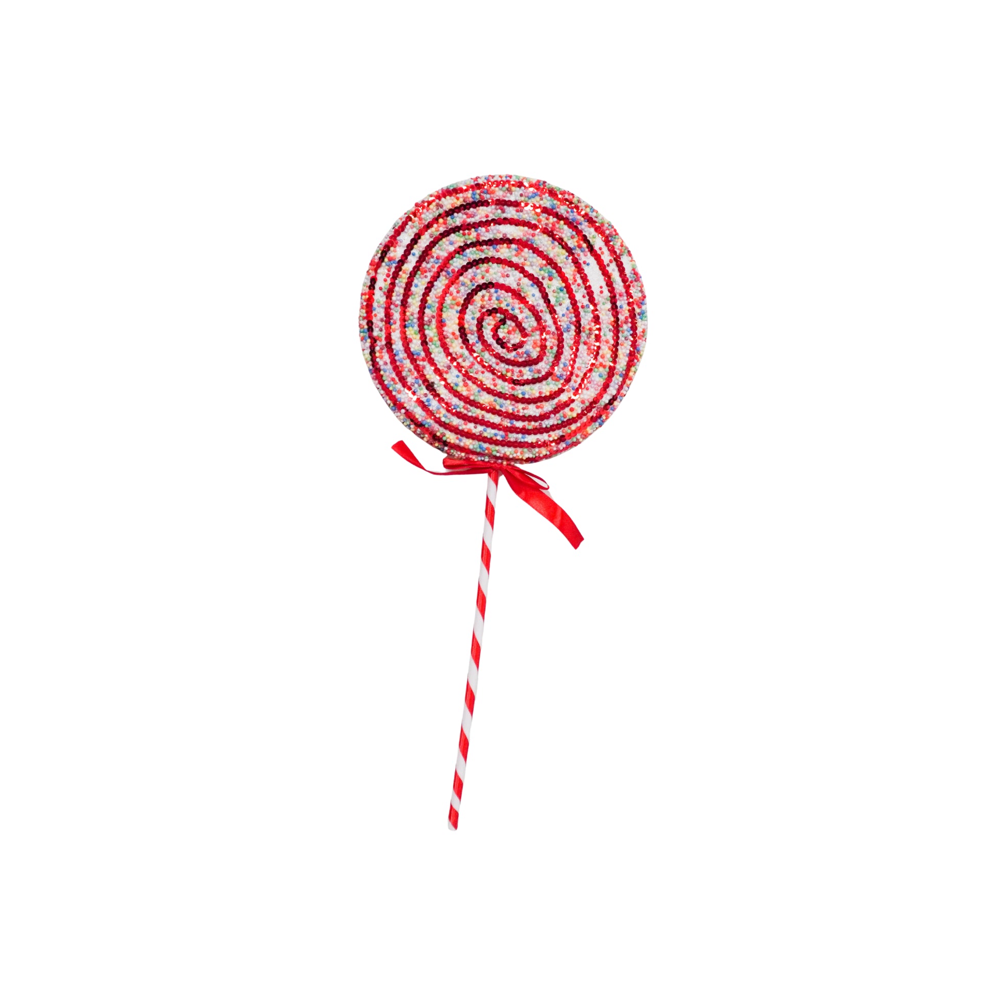 HOUSEVITAMIN DECORATIEVE LOLLY SCHUIM ROOD/WIT 35 CM