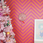HOUSEVITAMIN DECORATIEVE LOLLY SCHUIM ROOD/WIT 35 CM