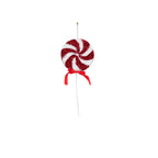 HOUSEVITAMIN DECORATIEVE LOLLY SCHUIM ROOD/WIT GLITTER 35 CM
