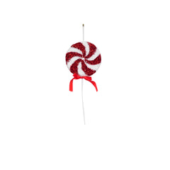 HOUSEVITAMIN DECORATIEVE LOLLY SCHUIM ROOD/WIT GLITTER 35 CM