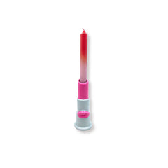 HOUSEVITAMIN KANDELAAR LIPSTICK KERAMIEK MINT/ROZE 15 CM