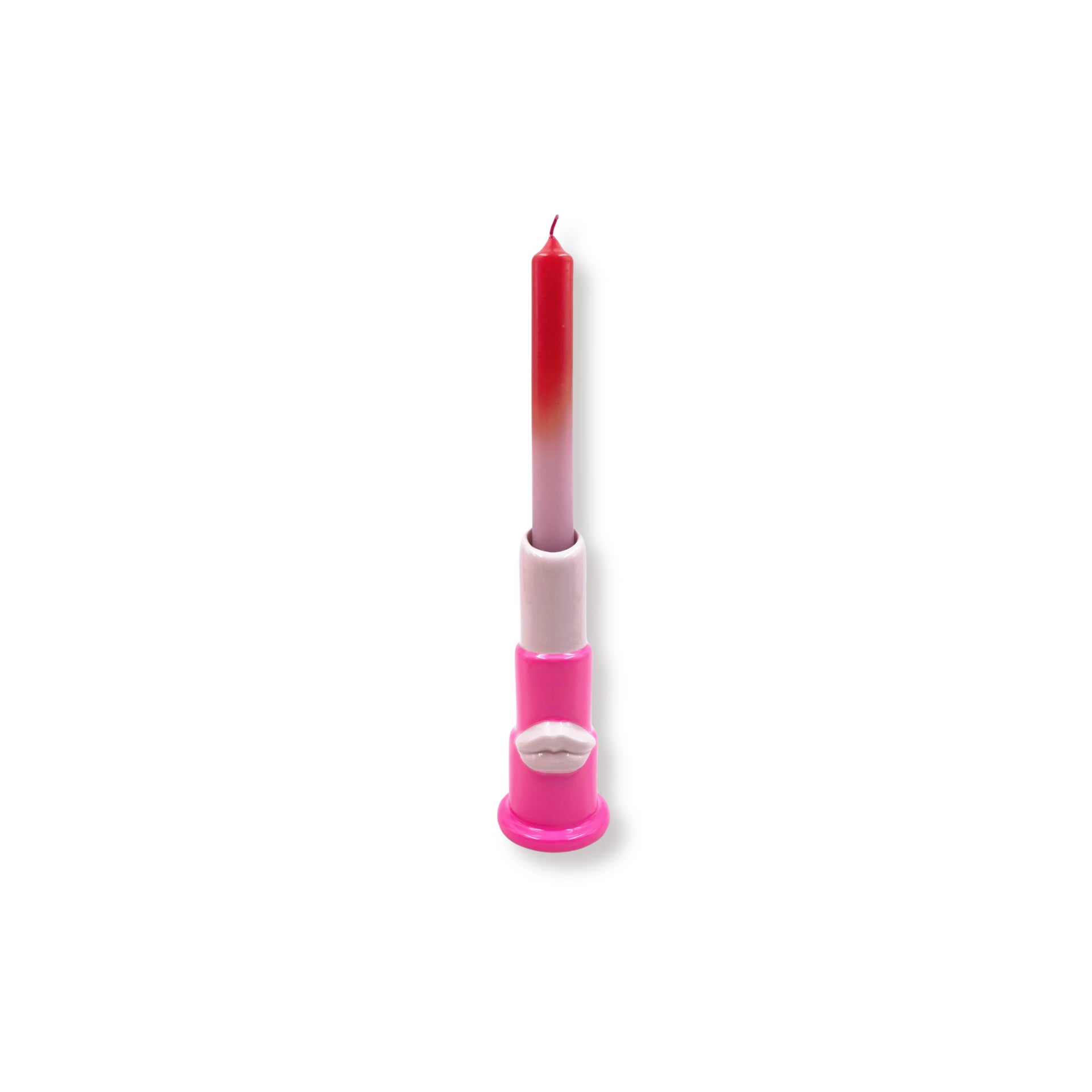 HOUSEVITAMIN KANDELAAR LIPSTICK KERAMIEK ROZE 15 CM
