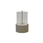 HOUSEVITAMIN TABLE BURNER ROUND METAL/GLASS TAUPE 18X18X26,5CM