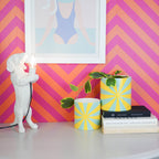 HOUSEVITAMIN BLOEMPOT SWIRL DOLOMIET GEEL/GROEN 16 CM