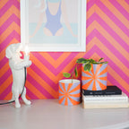 HOUSEVITAMIN BLOEMPOT SWIRL DOLOMIET LILA/ORANJE 16 CM