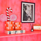 HOUSEVITAMIN BLOEMPOT BOW DOLOMIET ORANJE/ROZE 16 CM