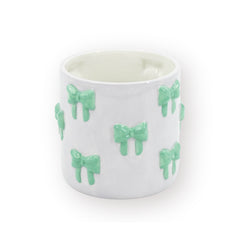 HOUSEVITAMIN BLOEMPOT BOW DOLOMIET LILA/MINT 16 CM