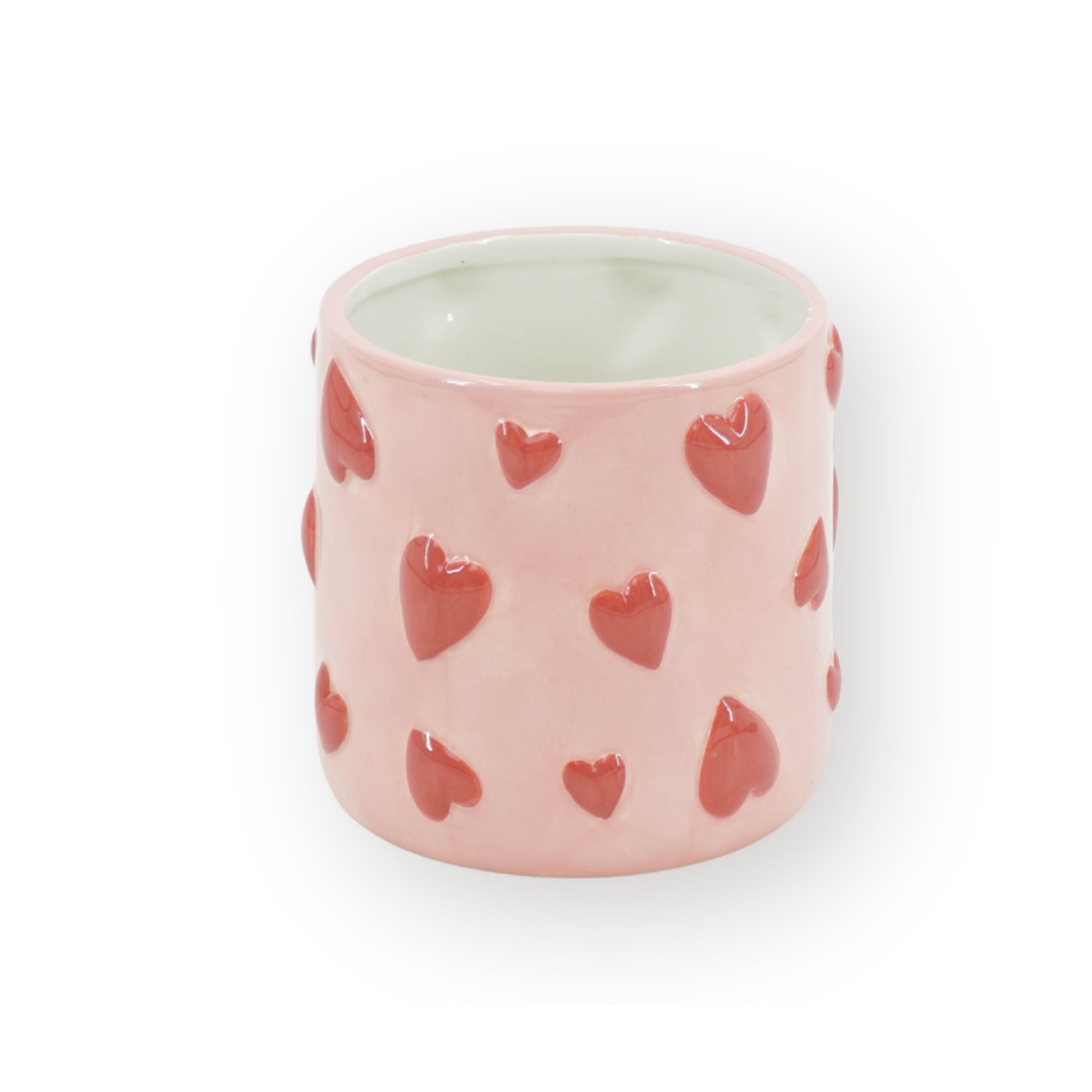 HOUSEVITAMIN BLOEMPOT HEARTS DOLOMIET ROZE/ROOD 16 CM