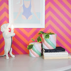 HOUSEVITAMIN BLOEMPOT MARSHMALLOW DOLOMIET ROZE/GROEN 13 CM