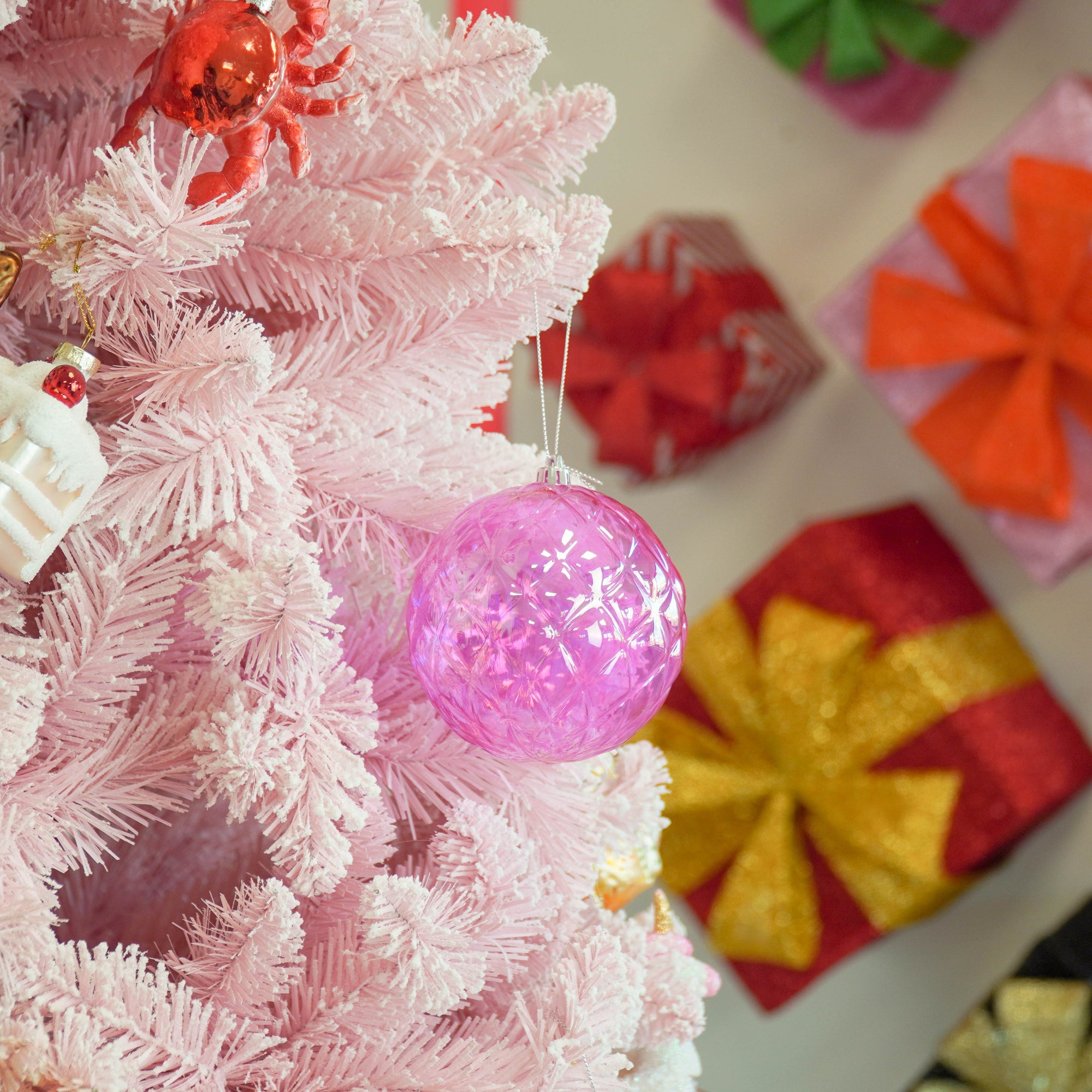 HOUSEVITAMIN KERSTBAL KUNSTSTOF ROZE 10 CM