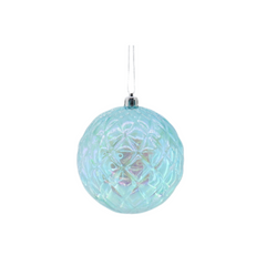HOUSEVITAMIN KERSTBAL DIAMANTRELIËF KUNSTSTOF BLAUW 10 CM