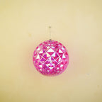 HOUSEVITAMIN KERSTBAL DIAMANTRELIËF KUNSTSTOF ROZE IRISEREND 20 CM