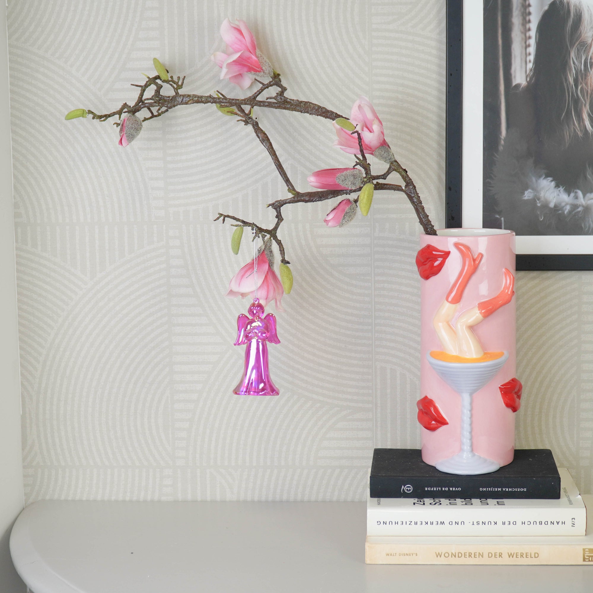 HOUSEVITAMIN DECORATIEVE ENGEL KUNSTSTOF ROZE 11 CM