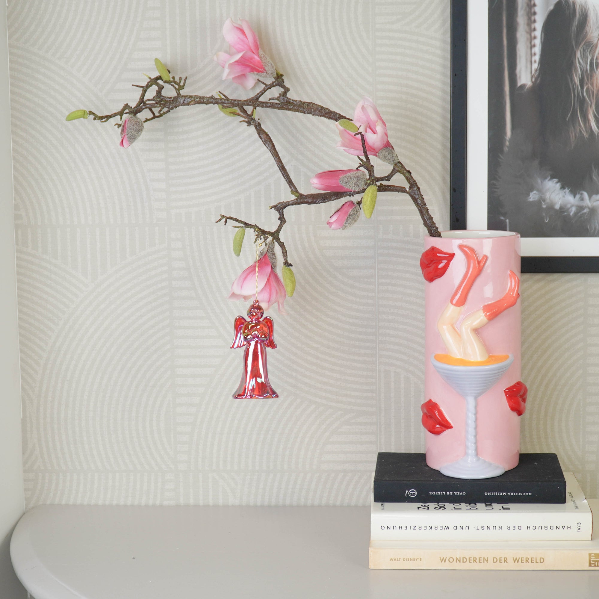 HOUSEVITAMIN DECORATIEVE ENGEL KUNSTSTOF ROOD 11 CM