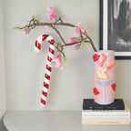 HOUSEVITAMIN DECORATIEVE ZUURSTOK POLYSTYREEN/GLITTER ROOD/WIT 42 CM