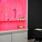 HOUSEVITAMIN DECORATIEVE ZUURSTOK POLYSTYREEN/GLITTER ROOD/ROZE 42 CM