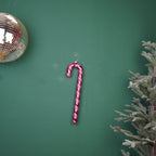 HOUSEVITAMIN DECORATIEVE ZUURSTOK POLYSTYREEN/GLITTER ROOD/ROZE 42 CM