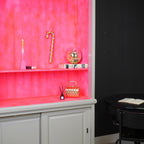 HOUSEVITAMIN DECORATIEVE ZUURSTOK POLYSTYREEN/GLITTER ROZE/ORANJE 42 CM