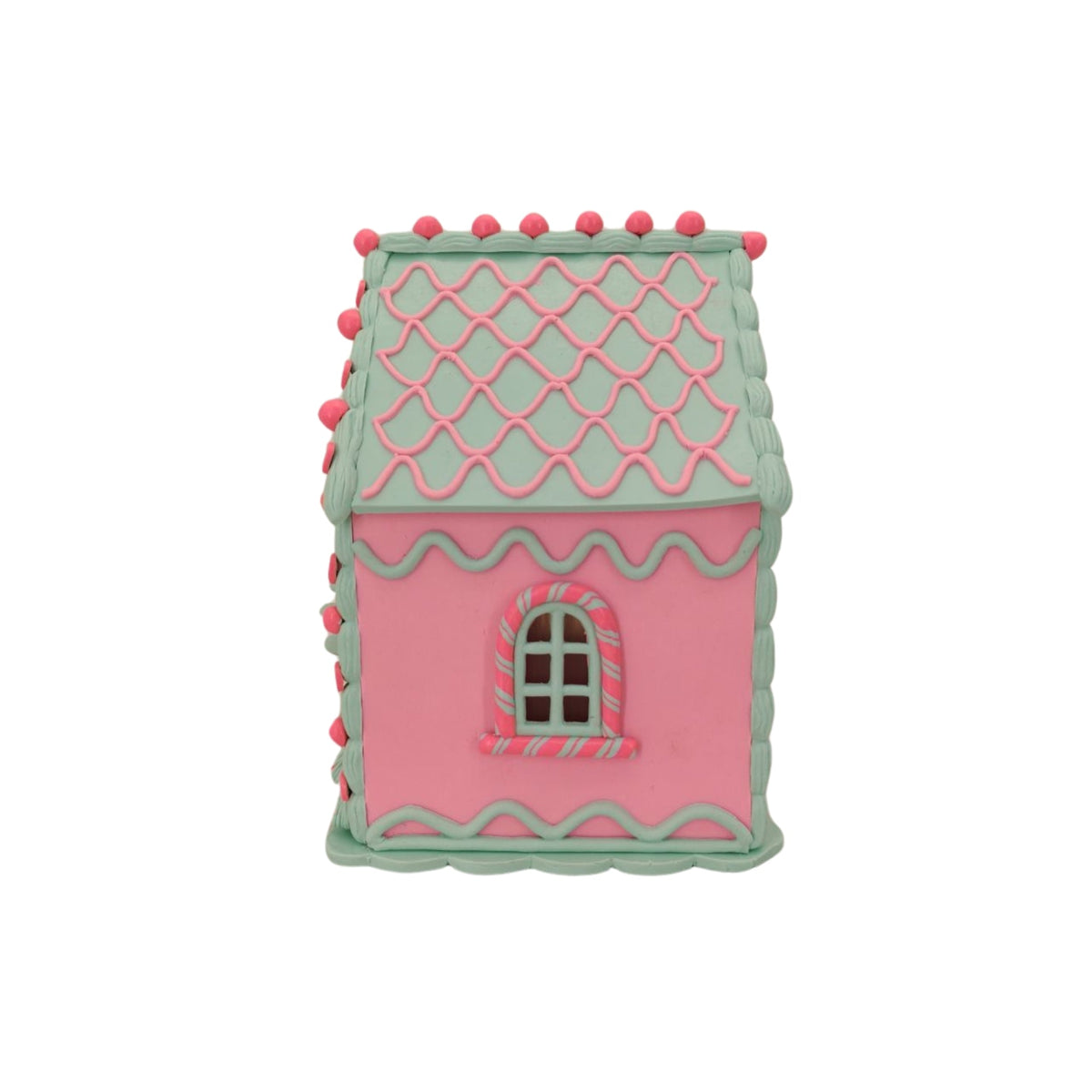 HOUSEVITAMIN LED SNOEPHUISJE POLYRESIN ROZE 13 × 13 × 18,5 CM