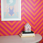 HOUSEVITAMIN LED SNOEPHUISJE POLYRESIN ROZE 13 × 13 × 18,5 CM